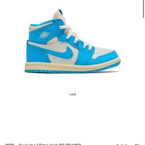 Nike Kids' Air Jordan 1 Retro High in Bright Blue and Cream